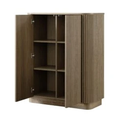 Maru Tall Cabinet, Silver Oak -Daals BSD 172 SILK WB4