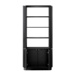 Maru Bookcase With Cabinet, Black -Daals BSD 175 BLACK WB3