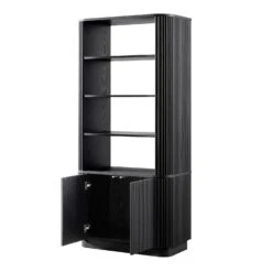 Maru Bookcase With Cabinet, Black -Daals BSD 175 BLACK WB4