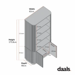 Maru Bookcase With Cabinet, Sage Green -Daals BSD 175 CHART