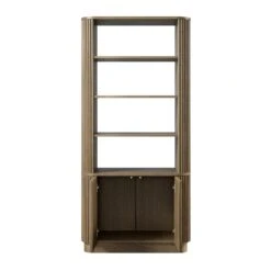 Maru Bookcase With Cabinet, Silver Oak -Daals BSD 175 SILK WB3