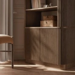 Maru Bookcase With Cabinet, Silver Oak -Daals BSD 175 SILK scene4