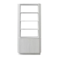 Maru Bookcase With Cabinet, Washed White