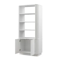 Maru Bookcase With Cabinet, Washed White -Daals BSD 175 WHITE WB4