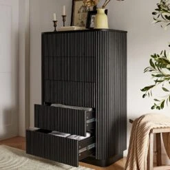 Maru Chest Of 5 Drawers, Black -Daals BSD 177 BLACK scene2