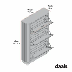 Maru 3-Door Shoe Storage Cabinet, Oak -Daals BSD 178 CHART