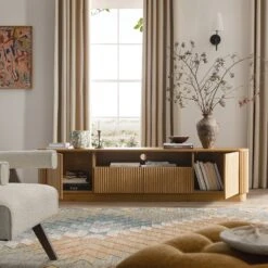 Maru 200cm Wide TV Unit With Drawers, Oak -Daals BSD 180 OAK scene2