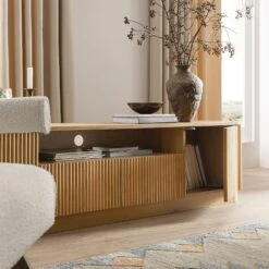 Maru 200cm Wide TV Unit With Drawers, Oak -Daals BSD 180 OAK scene6