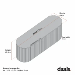 Maru Storage Ottoman Bench, Oak -Daals BSD 181 CHART