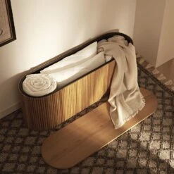 Maru Storage Ottoman Bench, Oak -Daals BSD 181 OAK scene3