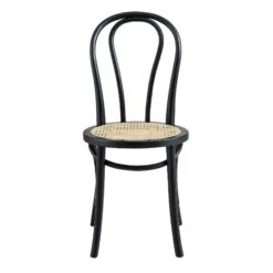 Camille Elm Wood And Rattan Bentwood Dining Chair, Black -Daals DCH 002 BLACK WB2