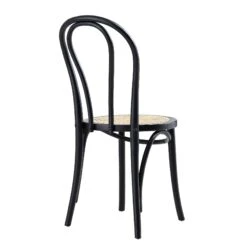 Camille Elm Wood And Rattan Bentwood Dining Chair, Black -Daals DCH 002 BLACK WB5