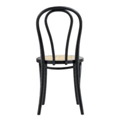 Camille Elm Wood And Rattan Bentwood Dining Chair, Black -Daals DCH 002 BLACK WB6