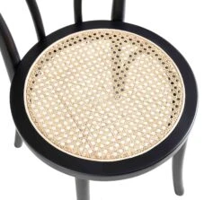 Camille Elm Wood And Rattan Bentwood Dining Chair, Black -Daals DCH 002 BLACK detail1
