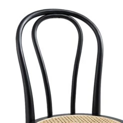 Camille Elm Wood And Rattan Bentwood Dining Chair, Black -Daals DCH 002 BLACK detail2