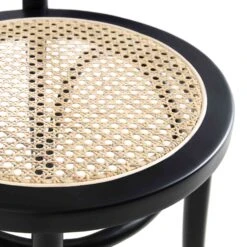 Camille Elm Wood And Rattan Bentwood Dining Chair, Black -Daals DCH 002 BLACK detail3