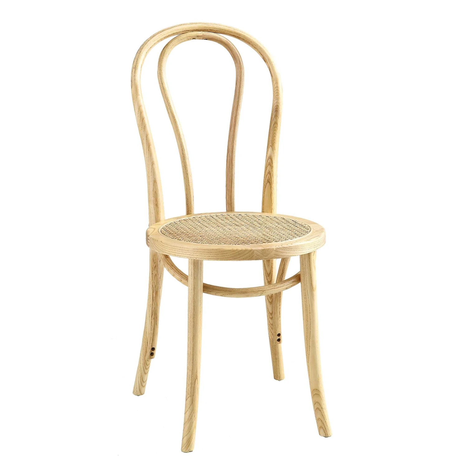 Camille Elm Wood And Rattan Bentwood Dining Chair, Natural 2 Camille Elm Wood And Rattan Bentwood Dining Chair, Natural - Image 2