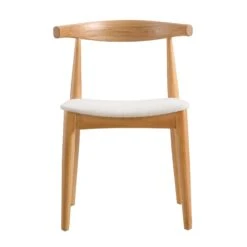 Arley Set Of 2 Beech Wood Dining Chairs, Natural And Beige -Daals DCH 007 NAT BEIGEFAB 2P WB3