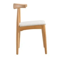 Arley Set Of 2 Beech Wood Dining Chairs, Natural And Beige -Daals DCH 007 NAT BEIGEFAB 2P WB4