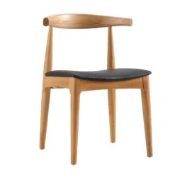 Arley Set Of 2 Beech Wood Dining Chairs, Natural And Black -Daals DCH 007 NAT BLACKPU 2P WB2