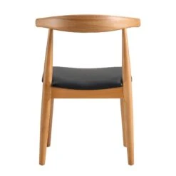 Arley Set Of 2 Beech Wood Dining Chairs, Natural And Black -Daals DCH 007 NAT BLACKPU 2P WB6