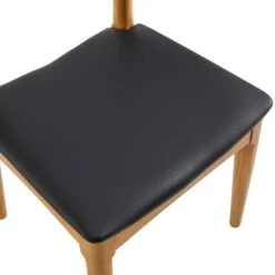 Arley Set Of 2 Beech Wood Dining Chairs, Natural And Black -Daals DCH 007 NAT BLACKPU 2P detail2