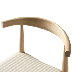 Arley Set Of 2 Beech Wood Dining Chairs, Natural And Light Taupe Striped -Daals DCH 007 NAT TAUPESTRIPE 2P detail1