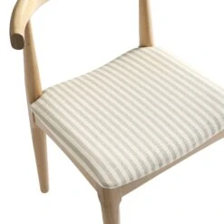 Arley Set Of 2 Beech Wood Dining Chairs, Natural And Light Taupe Striped -Daals DCH 007 NAT TAUPESTRIPE 2P detail2