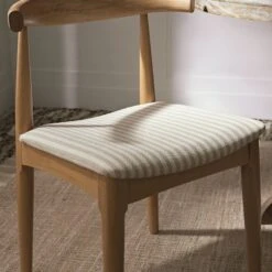 Arley Set Of 2 Beech Wood Dining Chairs, Natural And Light Taupe Striped -Daals DCH 007 NAT TAUPESTRIPE 2P scene4