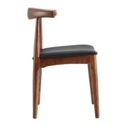 Arley Set Of 2 Beech Wood Dining Chairs, Walnut And Black -Daals DCH 007 WALNUT BLACKPU 2P WB4