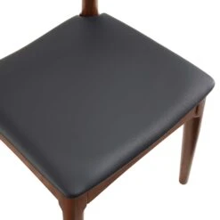 Arley Set Of 2 Beech Wood Dining Chairs, Walnut And Black -Daals DCH 007 WALNUT BLACKPU 2P detail2