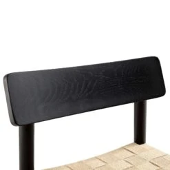 Ditton Set Of 2 Elm Wood And Jute Dining Chairs, Black -Daals DCH 086 BLACK 2P detail1