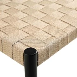 Ditton Set Of 2 Elm Wood And Jute Dining Chairs, Black -Daals DCH 086 BLACK 2P detail3