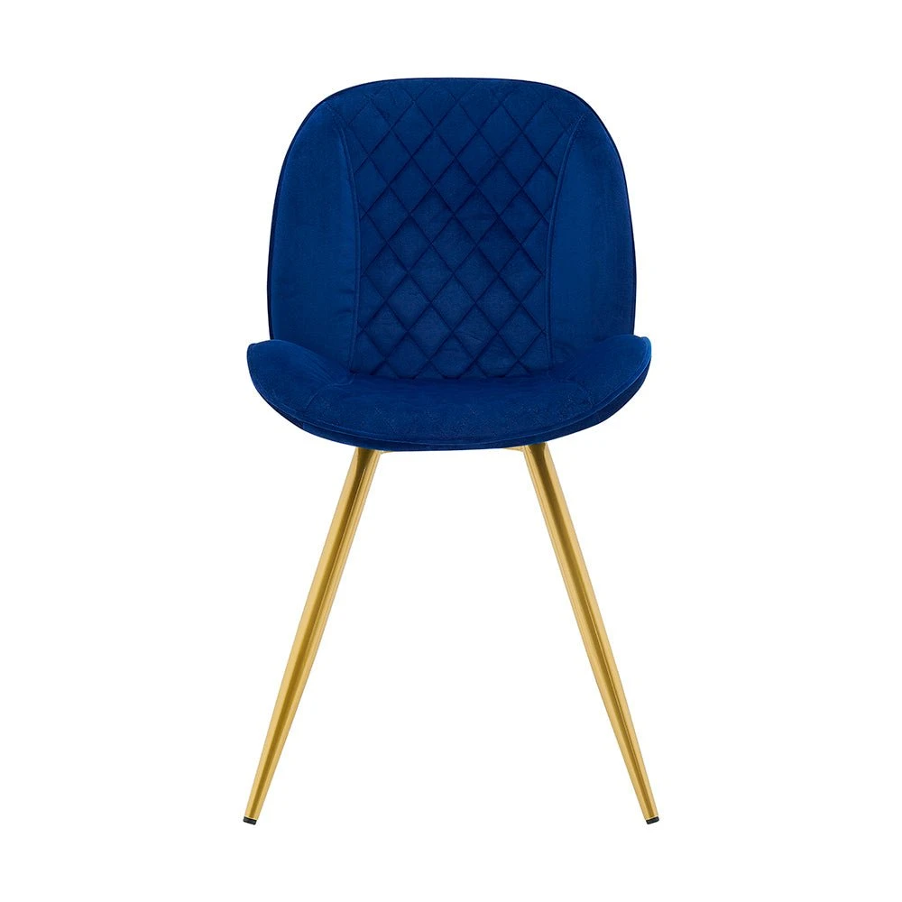 Set Of 2 Cosford Diamond Stitch Dining Chairs (Blue Velvet) 4 Set Of 2 Cosford Diamond Stitch Dining Chairs (Blue Velvet) - Image 4