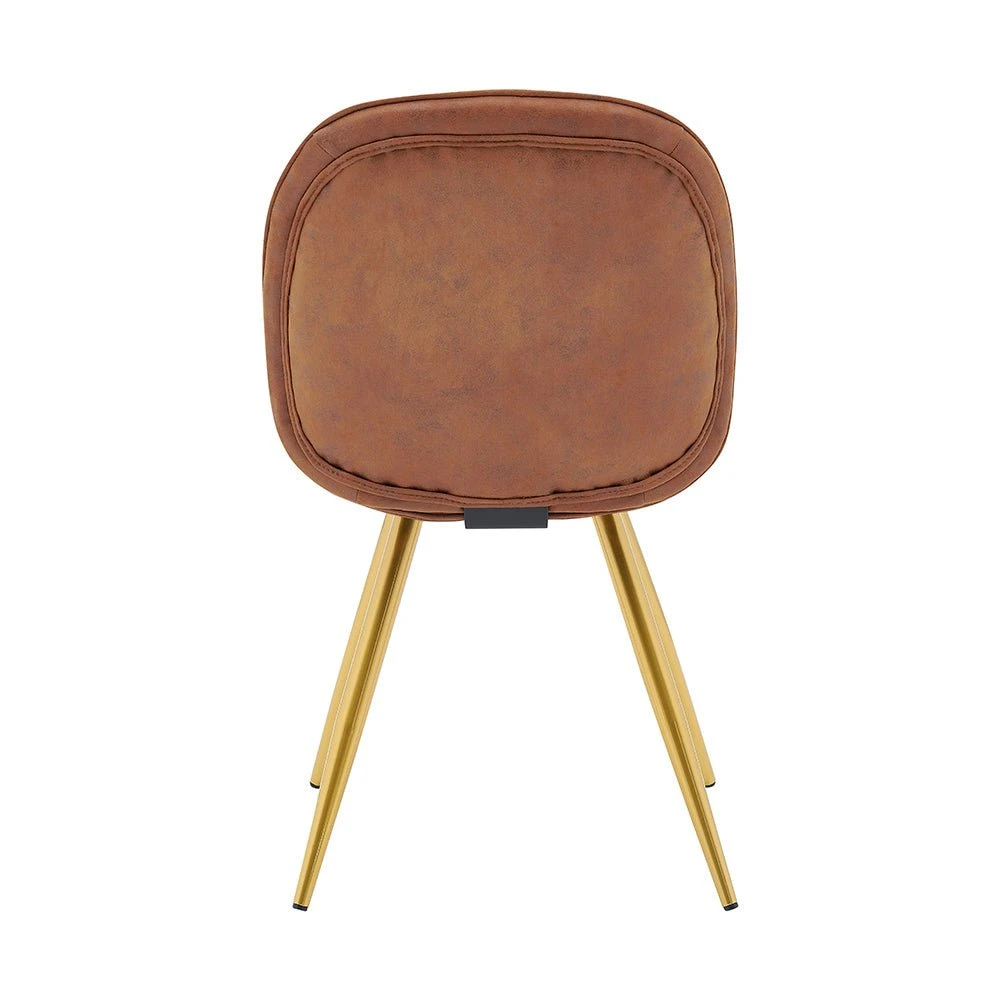 Set Of 2 Cosford Diamond Stitch Dining Chairs (Vintage Tan Leather Effect Fabric) 8 Set Of 2 Cosford Diamond Stitch Dining Chairs (Vintage Tan Leather Effect Fabric) - Image 8