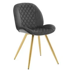 Set Of 2 Cosford Diamond Stitch Dining Chairs (Grey Velvet) 12 Set Of 2 Cosford Diamond Stitch Dining Chairs (Grey Velvet) -Daals DCH 2092B GREY VEL 2P WB2