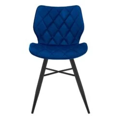 Set Of 2 Ampney Velvet Diamond Stitch Dining Chairs With Metal Legs (Blue Velvet) 14 Set Of 2 Ampney Velvet Diamond Stitch Dining Chairs With Metal Legs (Blue Velvet) -Daals DCH 2097 BLUE VEL 2P WB2
