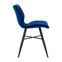 Set Of 2 Ampney Velvet Diamond Stitch Dining Chairs With Metal Legs (Blue Velvet) 16 Set Of 2 Ampney Velvet Diamond Stitch Dining Chairs With Metal Legs (Blue Velvet) -Daals DCH 2097 BLUE VEL 2P WB3