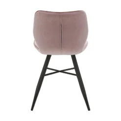 Set Of 2 Ampney Velvet Diamond Stitch Dining Chairs With Metal Legs (Dusty Pink Velvet) -Daals DCH 2097 PINK VEL 2P WB4