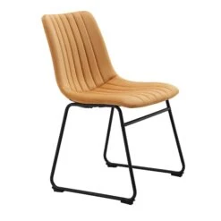 Sutton Set Of 2 Mustard Yellow Velvet Fabric Fluted Dining Chairs With Metal Frame 16 Sutton Set Of 2 Mustard Yellow Velvet Fabric Fluted Dining Chairs With Metal Frame -Daals DCH 2098 MUSTARD VEL 2P WB4