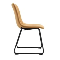 Sutton Set Of 2 Mustard Yellow Velvet Fabric Fluted Dining Chairs With Metal Frame 17 Sutton Set Of 2 Mustard Yellow Velvet Fabric Fluted Dining Chairs With Metal Frame -Daals DCH 2098 MUSTARD VEL 2P WB5