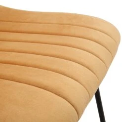 Sutton Set Of 2 Mustard Yellow Velvet Fabric Fluted Dining Chairs With Metal Frame 21 Sutton Set Of 2 Mustard Yellow Velvet Fabric Fluted Dining Chairs With Metal Frame -Daals DCH 2098 MUSTARD VEL 2P detail3