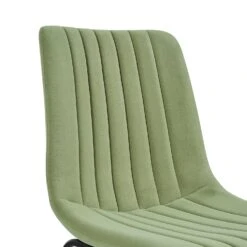 Sutton Set Of 2 Sage Green Velvet Fabric Fluted Dining Chairs With Metal Frame 17 Sutton Set Of 2 Sage Green Velvet Fabric Fluted Dining Chairs With Metal Frame -Daals DCH 2098 SAGE VEL 2P detail1