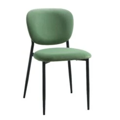 Kelmarsh Set Of 2 Grass Green Velvet Upholstered Dining Chairs -Daals DCH 2128 GRASS VEL 2P WB2
