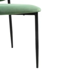 Kelmarsh Set Of 2 Grass Green Velvet Upholstered Dining Chairs -Daals DCH 2128 GRASS VEL 2P detail4