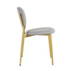 Kelmarsh Set Of 2 Light Grey Fabric Upholstered Dining Chairs -Daals DCH 2128 LIGHTGREY FAB 2P WB4