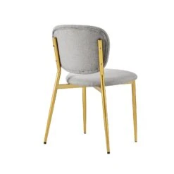 Kelmarsh Set Of 2 Light Grey Fabric Upholstered Dining Chairs -Daals DCH 2128 LIGHTGREY FAB 2P WB5