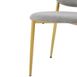 Kelmarsh Set Of 2 Light Grey Fabric Upholstered Dining Chairs -Daals DCH 2128 LIGHTGREY FAB 2P detail2