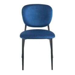 Kelmarsh Set Of 2 Navy Blue Velvet Upholstered Dining Chairs -Daals DCH 2128 NAVY VEL 2P WB2