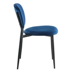 Kelmarsh Set Of 2 Navy Blue Velvet Upholstered Dining Chairs -Daals DCH 2128 NAVY VEL 2P WB4
